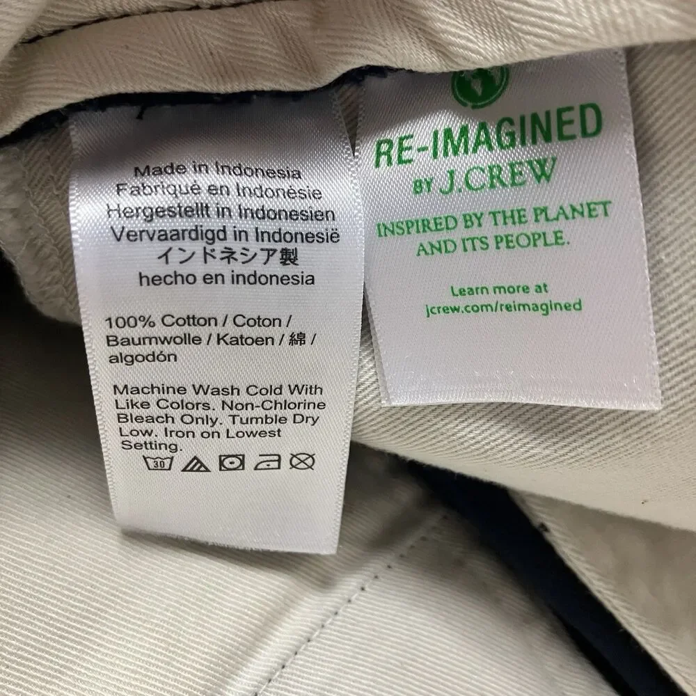 J Crew Pants Mens 32x34 Navy Cotton Classic Chino‎ Straight Casual Preppy BE611